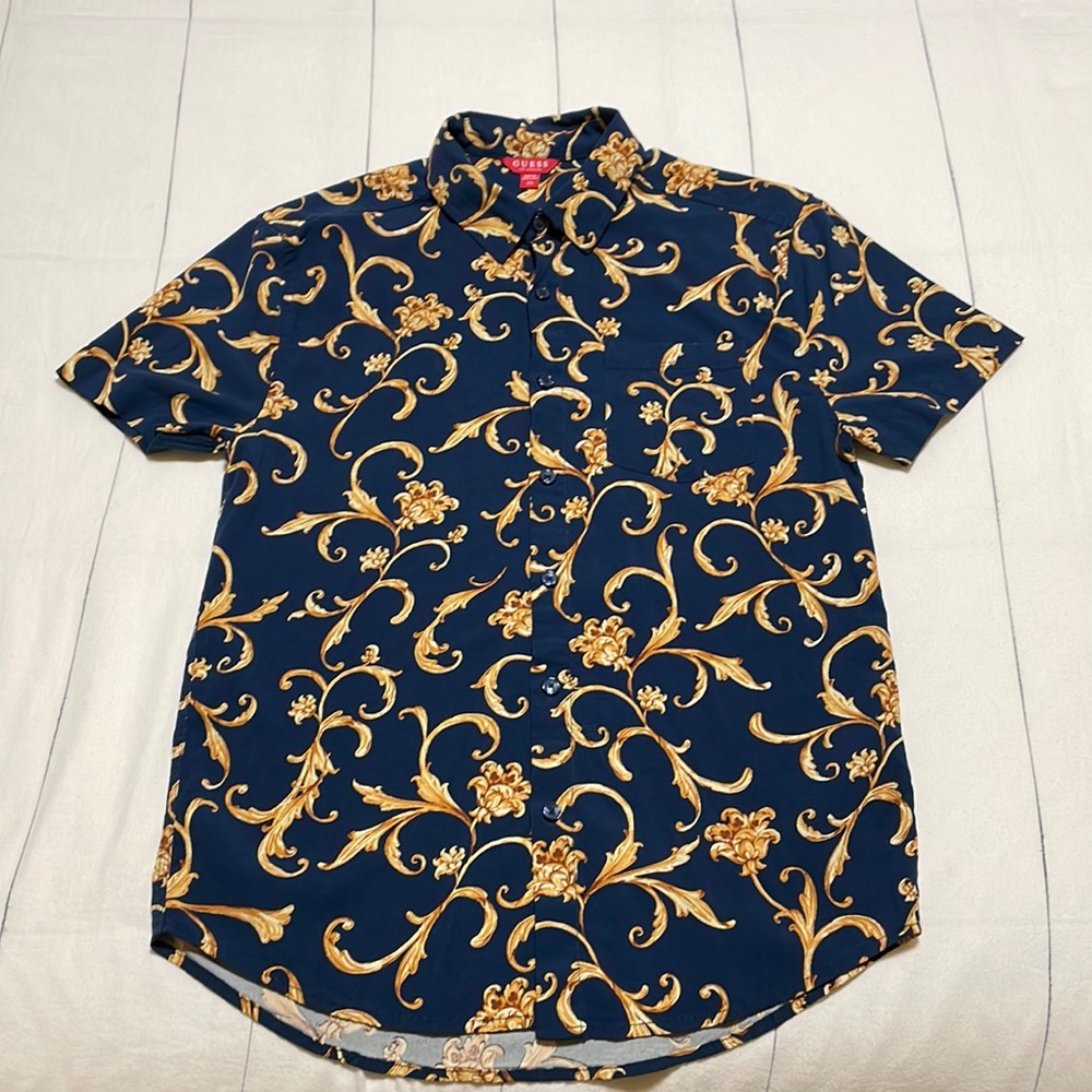 GUESS Floral Print Button Up Shirt